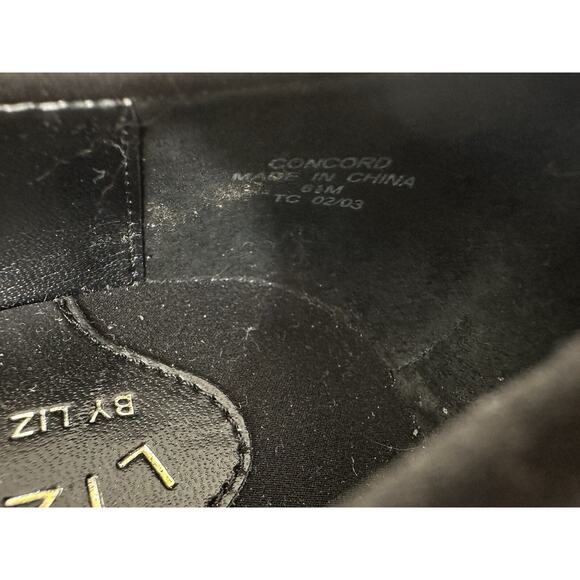 LizFlex by Liz Claiborne Womens Heels Size 6.5 Concord Black Suede Block Heel - Picture 4 of 10